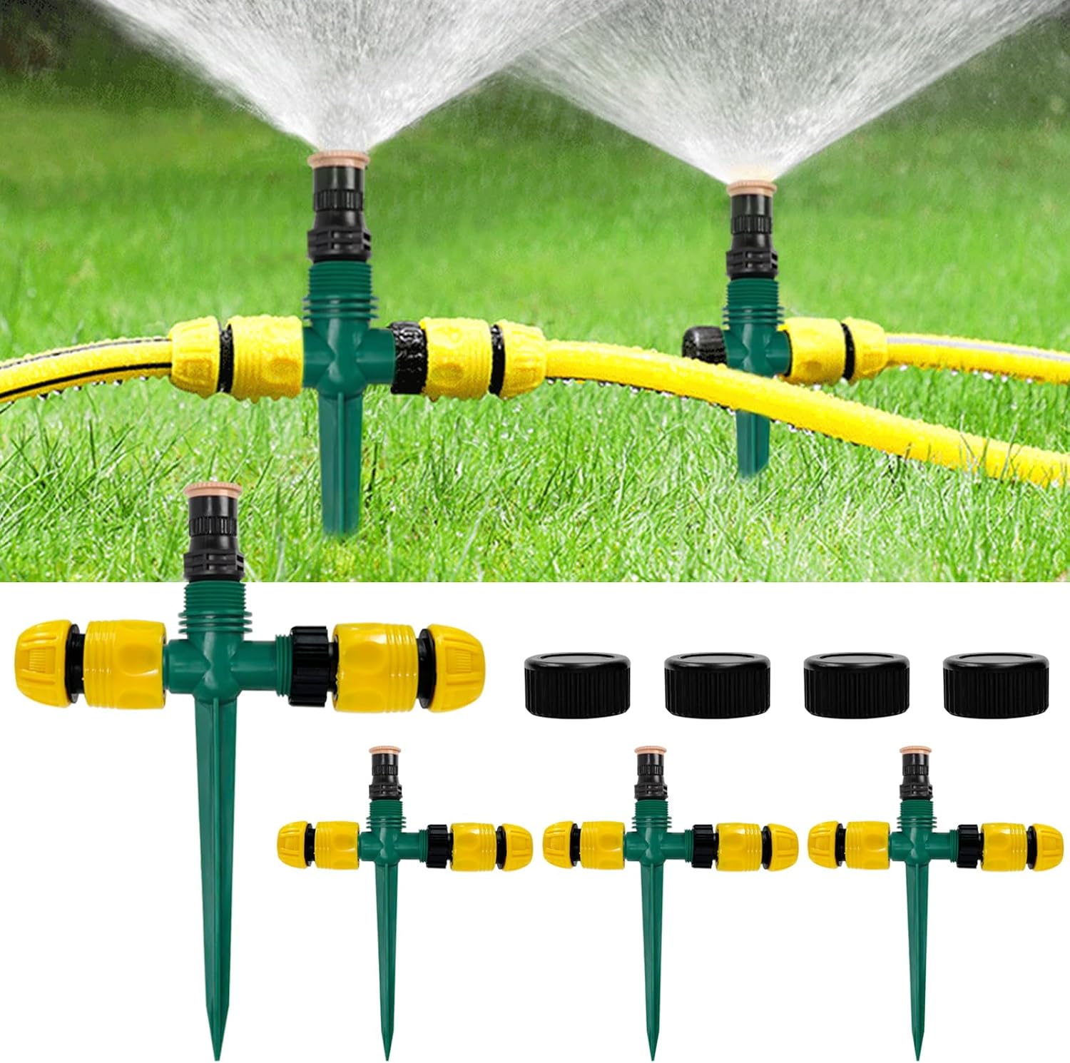 Arroseur de jardin — pivotant, réglable, 4 Pièces
