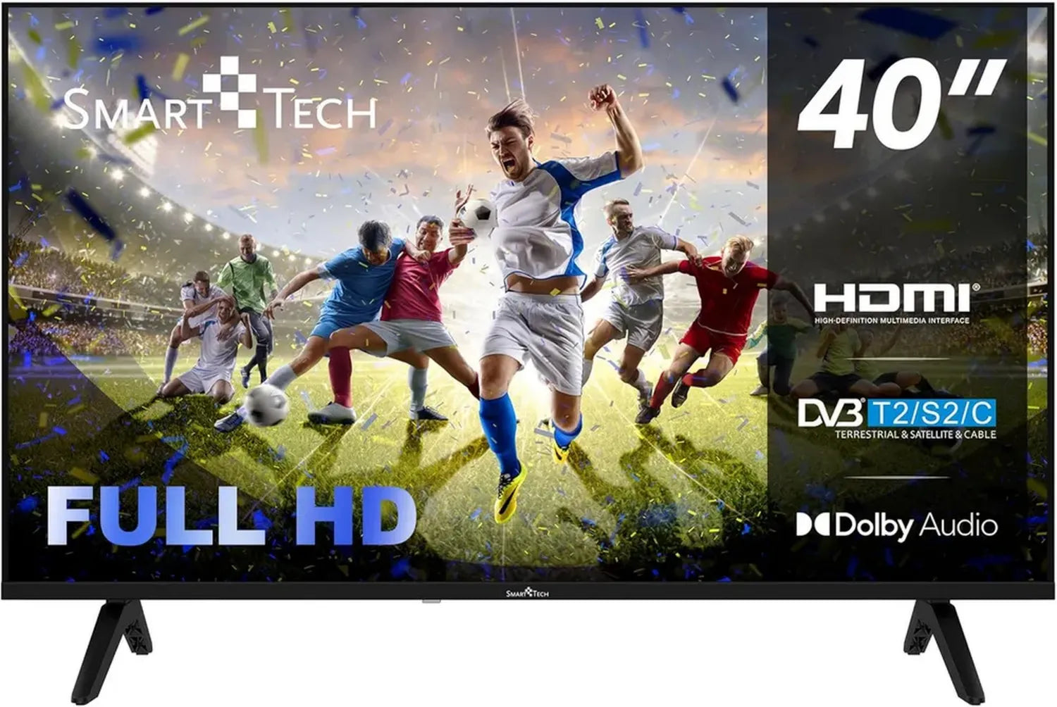 Téléviseur LED 40 Pouces Full HD Smart Tech avec Dolby Audio et Triple Tuner