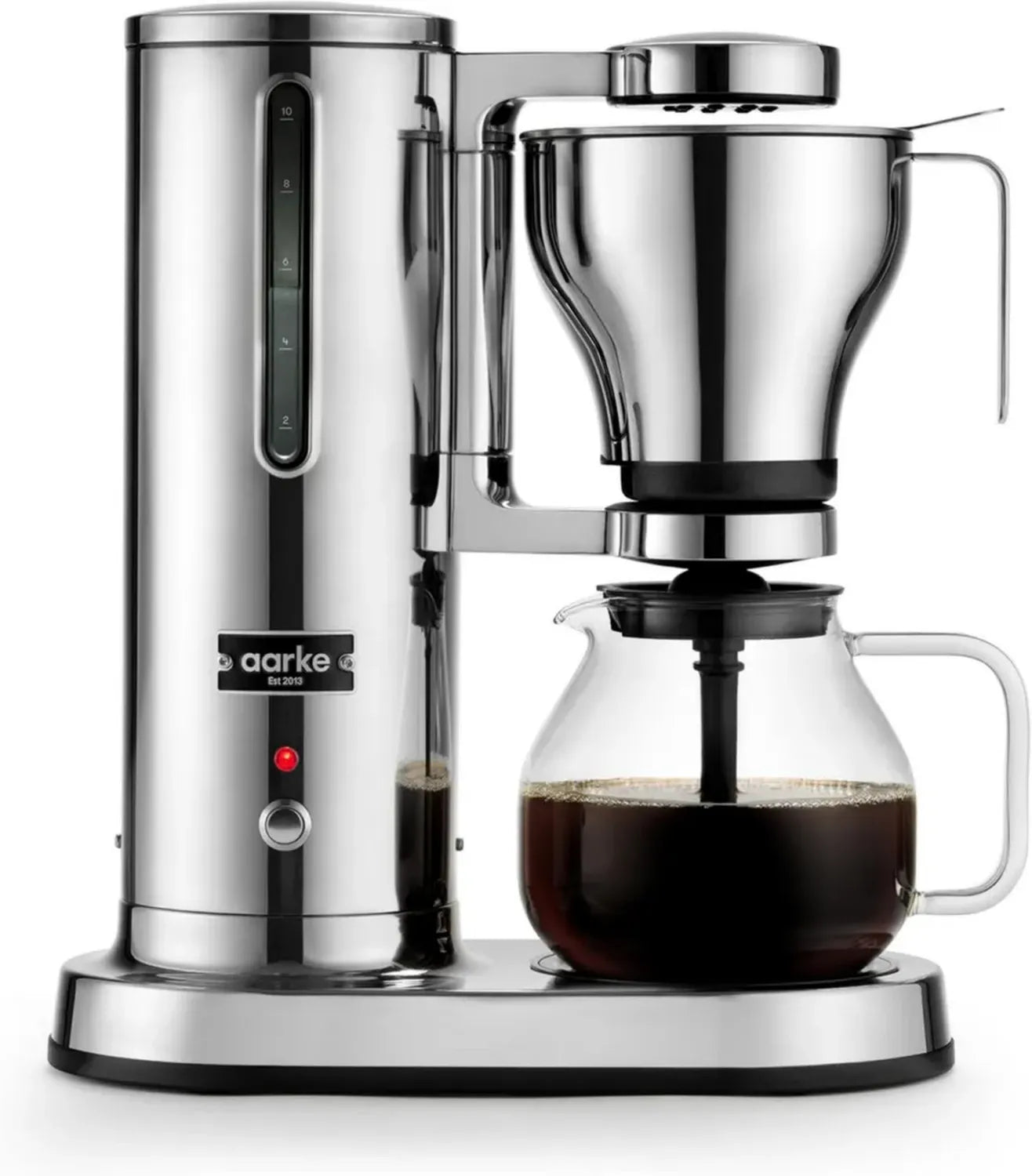 Machine à Café Filtre en Inox avec Carafe en Verre, 10 Tasses, Design Contemporain