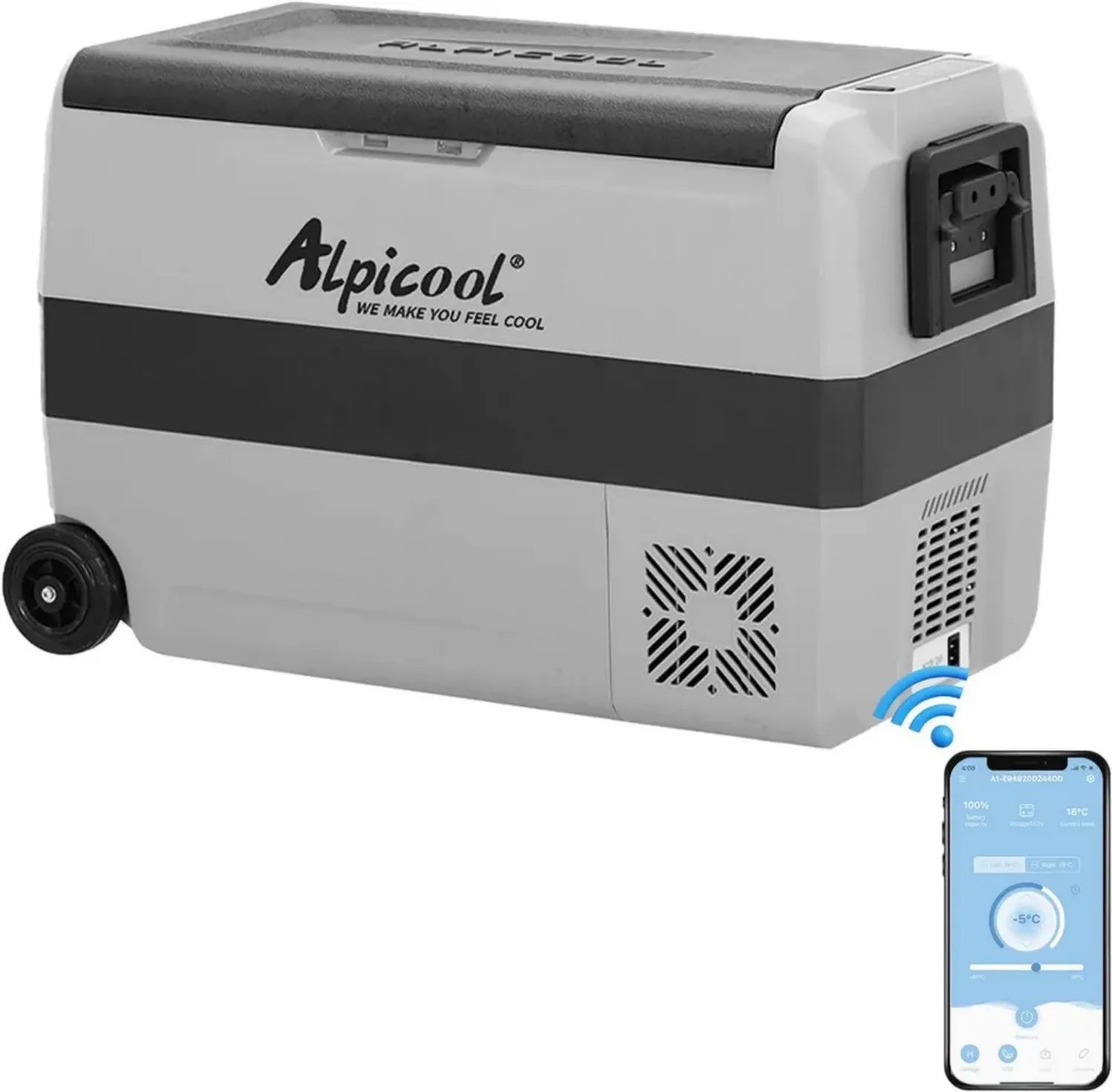 Glacière Électrique Portable Alpicool T50 50L, Réfrigérateur et Congélateur pour Voiture, Maison et Camping