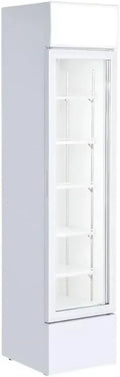 Armoire à Boissons Slim 160 L - Refroidissement Ventilé - Porte Battante - LED - 5 Étagères Ajustables (Blanc)