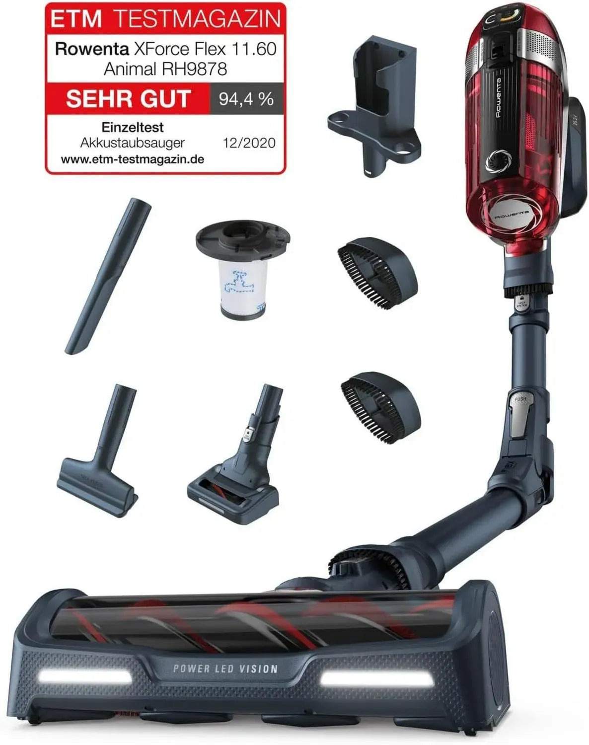 Rowenta Aspirateur Balai Sans Fil X-Force Flex 9.60 pour Animaux, Modèle RH2078WO