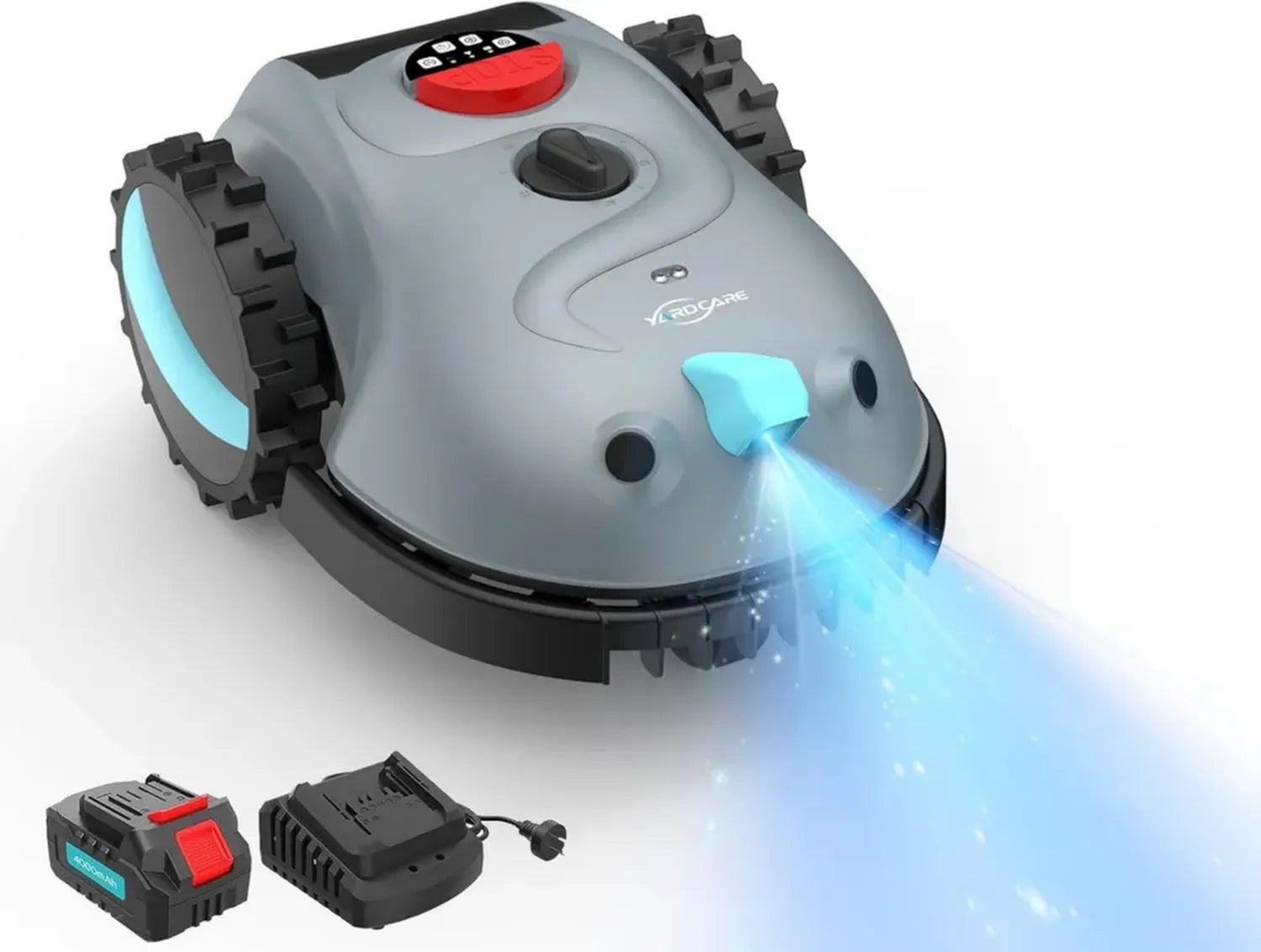 Tondeuse Robotisée YARDCARE V100 avec Navigation Visuelle et Détection d'Obstacles, Batterie 4Ah, Idéale pour Pelouses