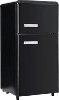 Mini Réfrigérateur Rétro 72L avec Étagères en Verre Ajustables, Compact pour Dortoirs, Garages et Bureaux, Noir
