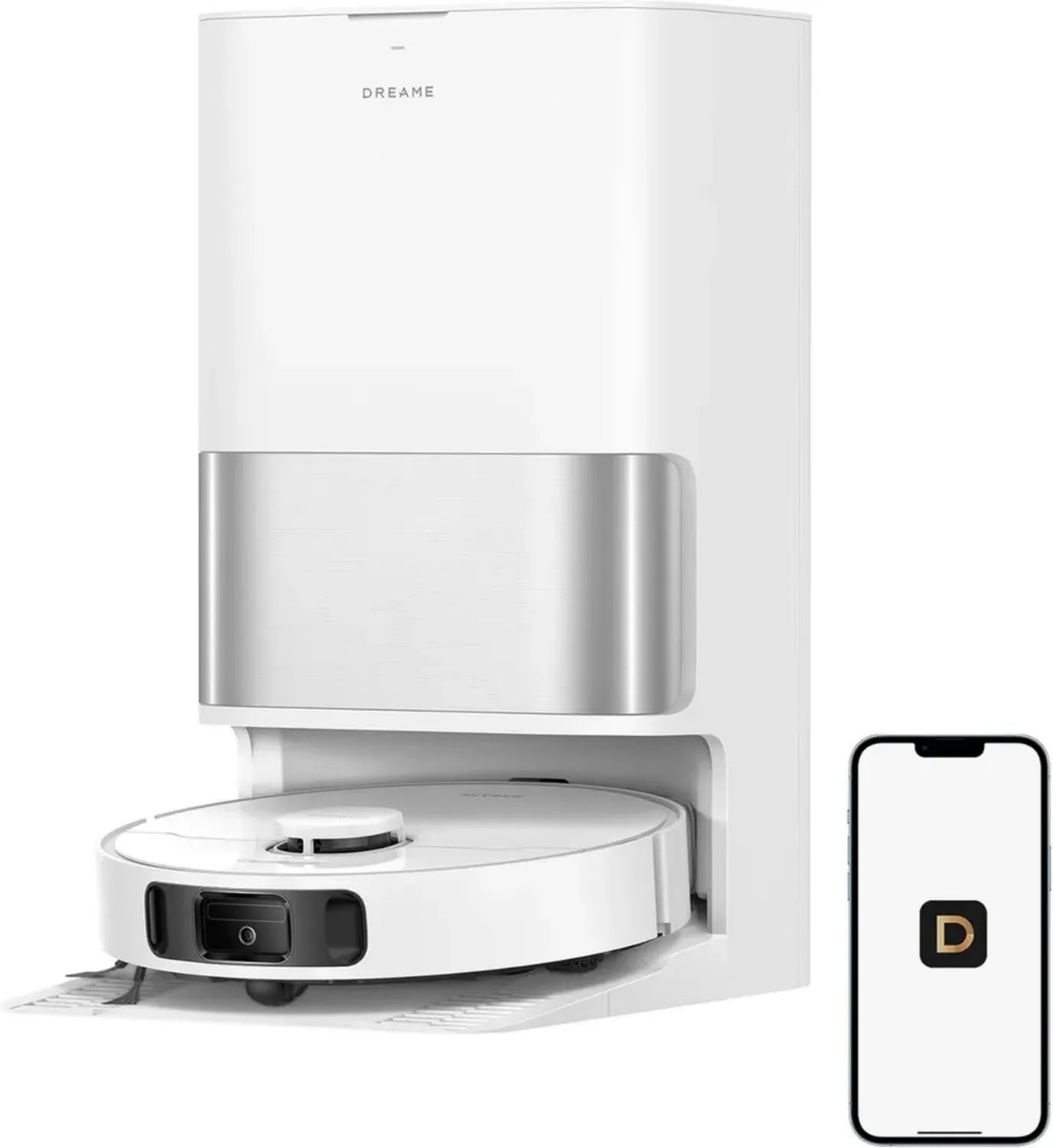 Aspirateur Robot Dreame L40 Ultra avec Vidage Automatique et Technologie Anti-Nœuds, Aspiration 24000 Pa, Levée de Serpillières 10,5 mm, Base Multifonction
