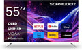 Téléviseur 4K UHD 55'' QLED Schneider - Android TV, Chromecast, HDMI x3, USB x2, Dolby audio