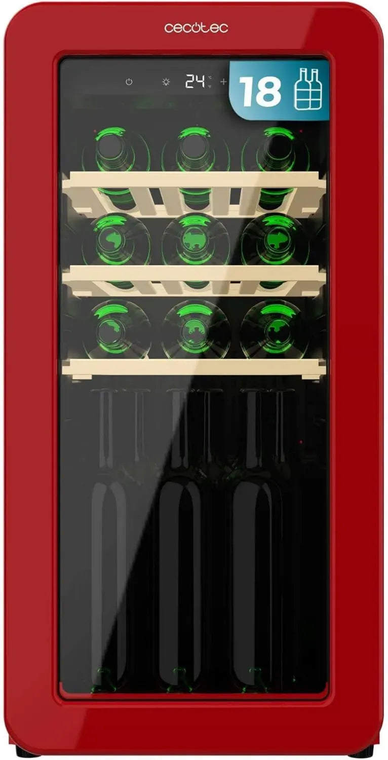 Cave à Vin Cecotec Bolero 18 Bouteilles Rouge, Refroidissement No Frost