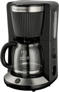 Cafetière Filtre Russell Hobbs 1,25 L - 15 Tasses, 1100 W, Brontë Noir, Technologie WhirlTech