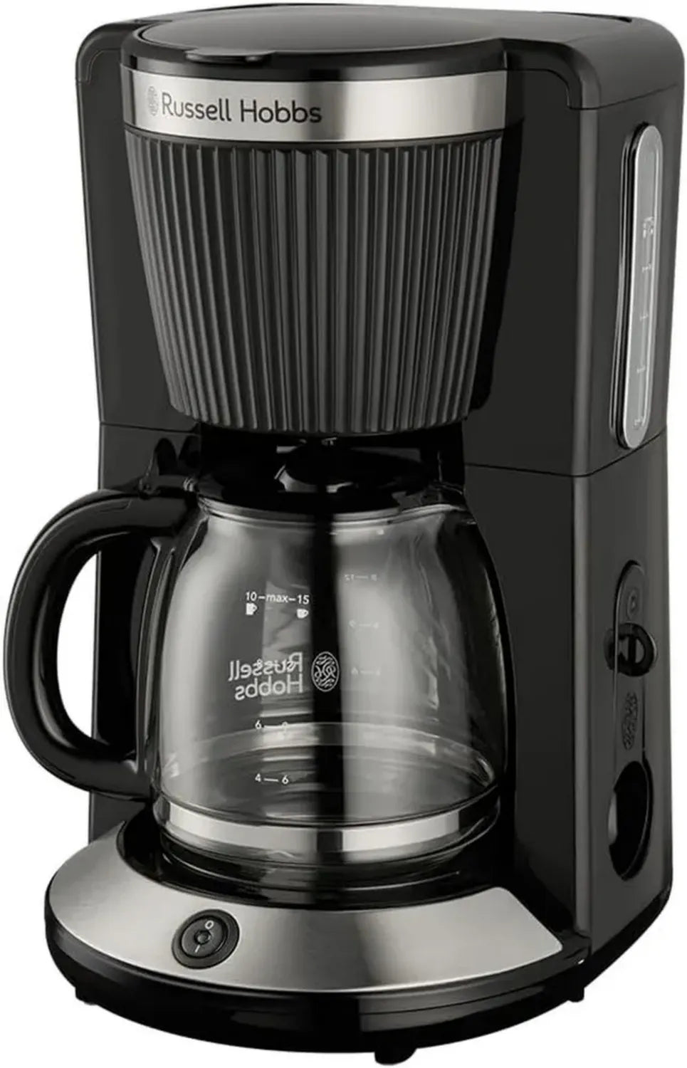 Cafetière Filtre Russell Hobbs 1,25 L - 15 Tasses, 1100 W, Brontë Noir, Technologie WhirlTech