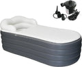 Baignoire Gonflable Portable pour Adulte - Spa avec Housse Zippée - 168x76x68cm - Gris Foncé