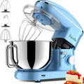 Robot Pâtissier Facelle 1500W, Bol 6,2L, avec Accessoires de Pétrissage, Mixage et Fouet, Protection Anti-éclaboussures, Bleu