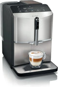 SIEMENS Machine à Café Automatique EQ300, Broyeur Céramique, Fonction OneTouch, milkPerfect, Argent Métallique