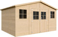 Chalet de Jardin en Bois avec Fenêtres - 12 m² Stockage Extérieur - Atelier et Remise à Vélos - Timbela M331