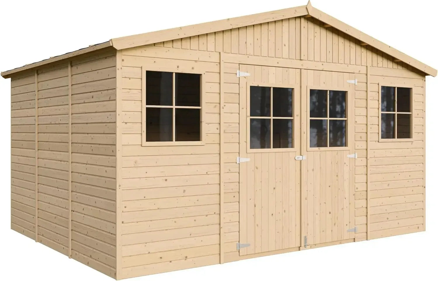 Chalet de Jardin en Bois avec Fenêtres - 12 m² Stockage Extérieur - Atelier et Remise à Vélos - Timbela M331
