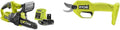 Kit Ryobi Outils de Jardinage Sans Fil 18V ONE+ : Tronçonneuse 20 cm et Sécateur Bypass - Batterie 2,5Ah et Chargeur Inclus