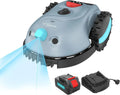 Robot tondeuse V100 sans fil avec navigation visuelle et évitement d'obstacles, batterie 4 Ah, lame de rechange incluse