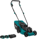 Tondeuse à Gazon sans Fil 40V - Moteur Brushless - Largeur 33 cm - 5 Hauteurs de Coupe - Bac 30L - 2 Batteries 4,0 Ah avec Chargeur Double - Poignée Réglable