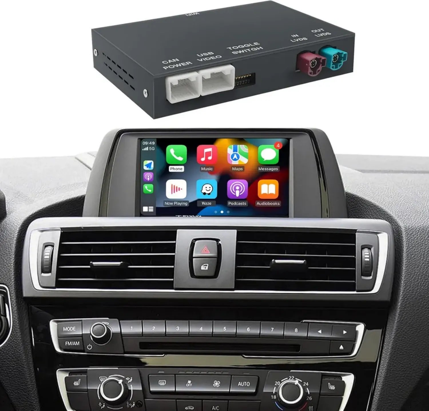 Module de CarPlay/Android Auto sans Fil pour BMW NBT 3/4/5/6/7, X1/X3/X4/X5/X6 2012-2016, Support MirrorLink et Fonctions OEM