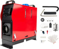 Chauffage diesel portable compact avec télécommande et écran LCD, 12V, rouge