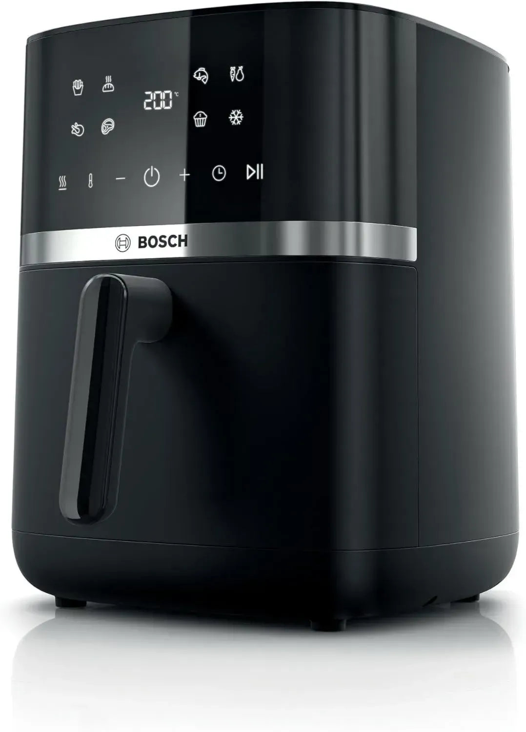 Friteuse à Air Bosch Série 4, 6.1L, 7 Programmes, Chauffe Double, Décongélation et Maintien au Chaud, Écran Tactile, Cuisson Rapide, Noir