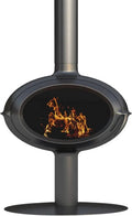 Poêle à Bois en Fonte Noir 7kW avec Design Moderne