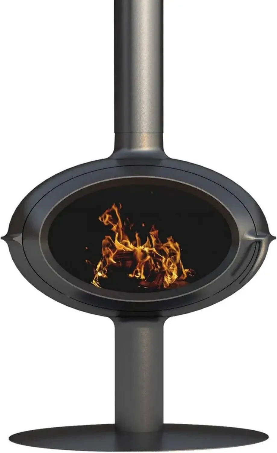 Poêle à Bois en Fonte Noir 7kW avec Design Moderne