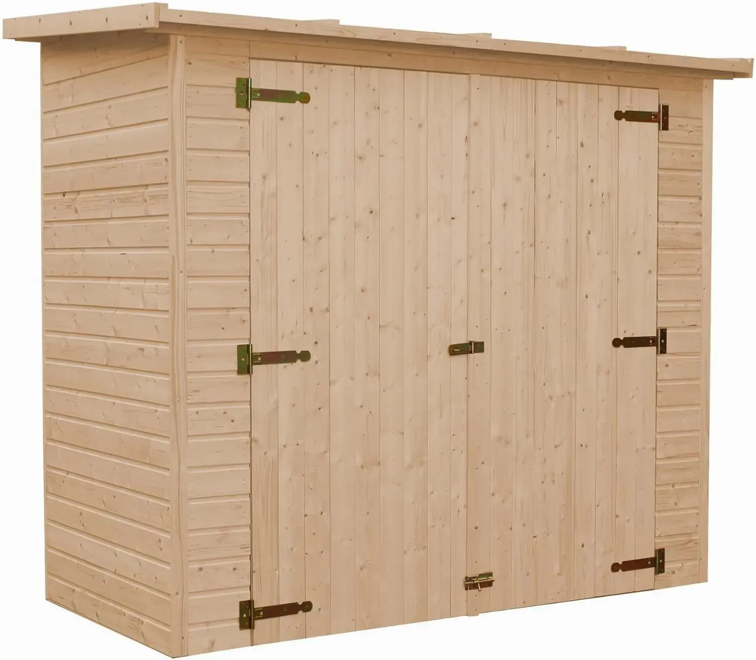 Abri de Jardin en Bois Naturel 2,1 m² - Stockage Extérieur Sécurisé - H194x123x223 cm - TIMBELA M348