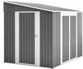 Abri de jardin en métal 1,8 x 2,4 m avec portes doubles et sol résistant