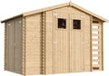 Cabane de Jardin en Bois avec Abri à Bûches et Sol Traité - 6,81 m² avec Toit Étanche et Fenêtres TIMBELA M389
