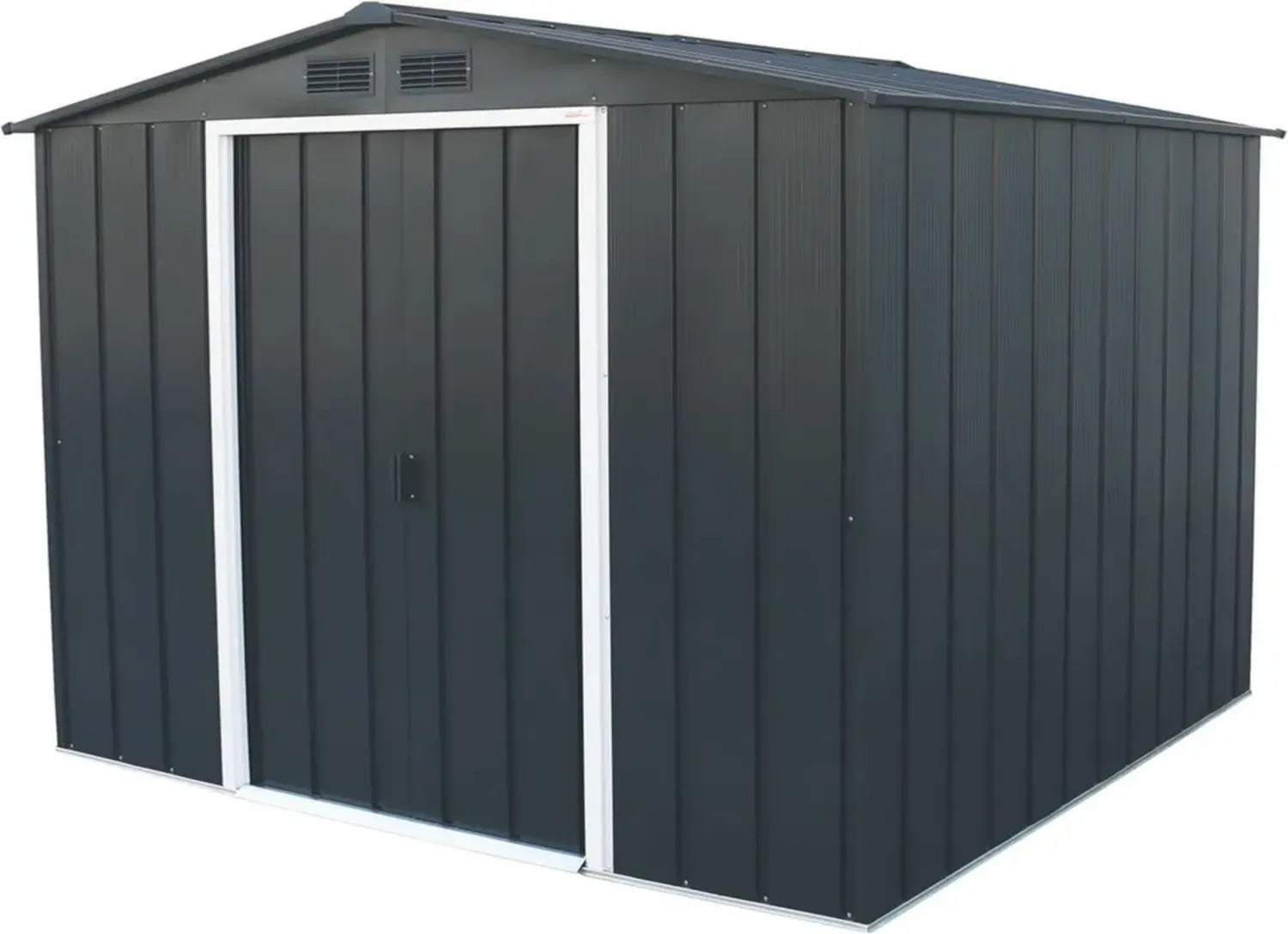 Abri de Jardin en Métal Galvanisé 8x8 Duramax ECO, Anthracite, Toit Renforcé Sans Entretien