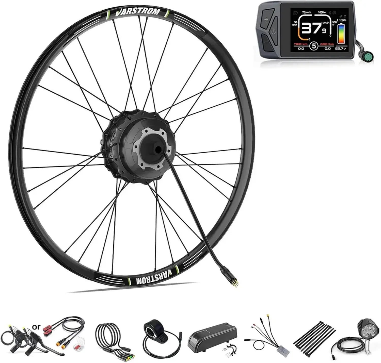 Ensemble de Conversion VTT Électrique 36V 250W avec Écran pour Roue Arrière 27.5/28'