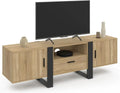 Meuble TV Moderne 160 cm Phoenix avec Rangements en Bois et Noir