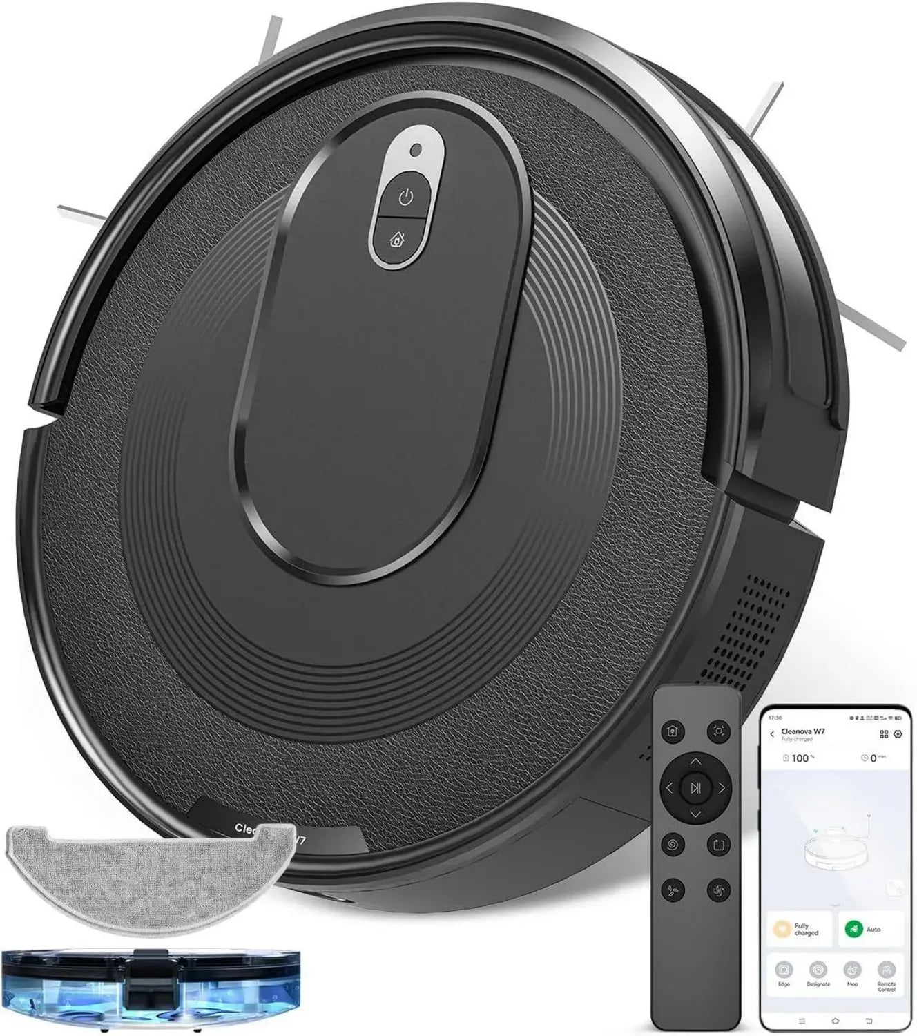 Aspirateur Robot Multifonction Vexilar W7 - 4000Pa, 120 min d'Autonomie, Compatible Alexa et App