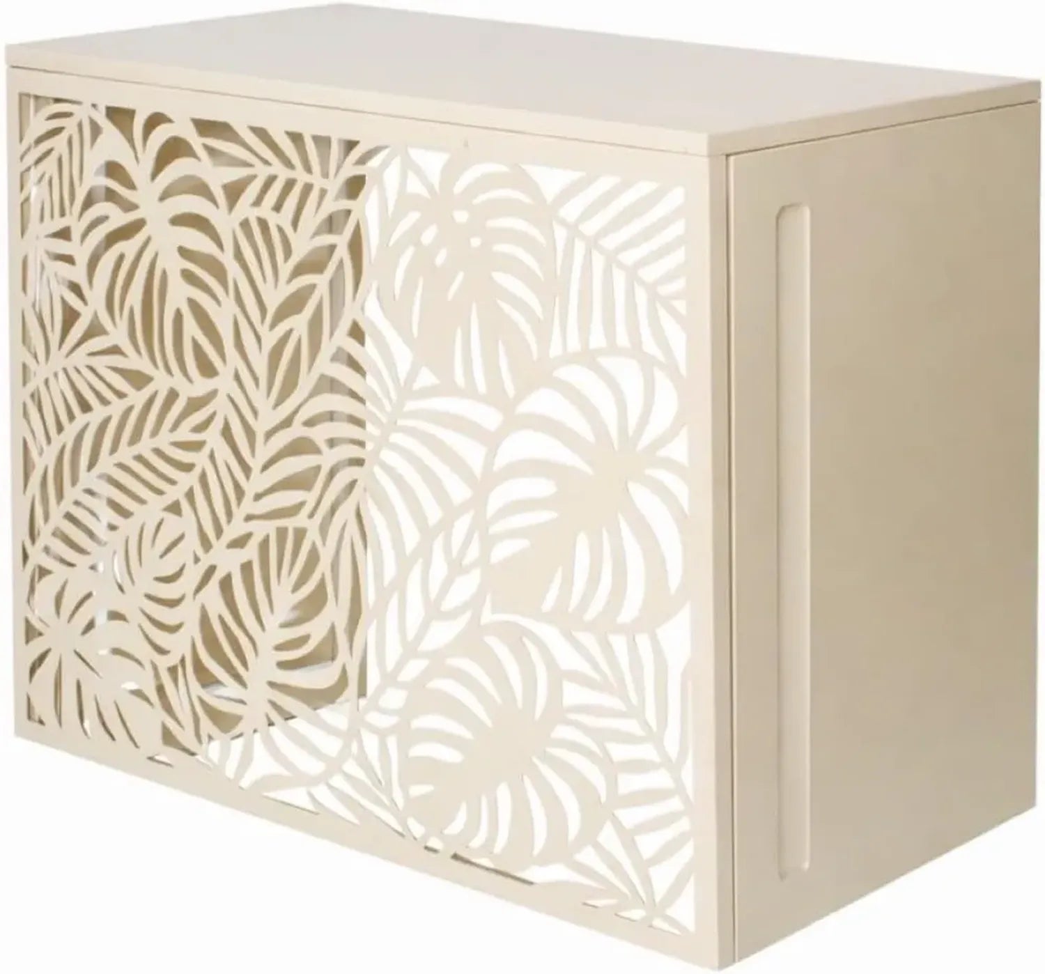 Écran de Protection pour Climatiseur Extérieur 105x90x66,5 cm - Métal avec Kit de Fixation - Anti-Intempéries, Réduction du Bruit - Couleur Crème