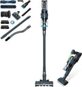Hoogo Aspirateur Balai Sans Fil S6+ 2-en-1, 100 Min d'Autonomie, Aspirateur à Main avec LED, Spécial Poils d'Animaux, 2 Batteries Rechargeables