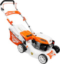 Tondeuse à Gazon Thermique RURIS RX221S, 3,5 CV, Largeur 42 cm, Sac 45L, 3 Fonctions: Collecte, Éjection Arrière, Mulching, Acier Robuste, Hauteur Réglable 25-75 mm, Couleur Orange