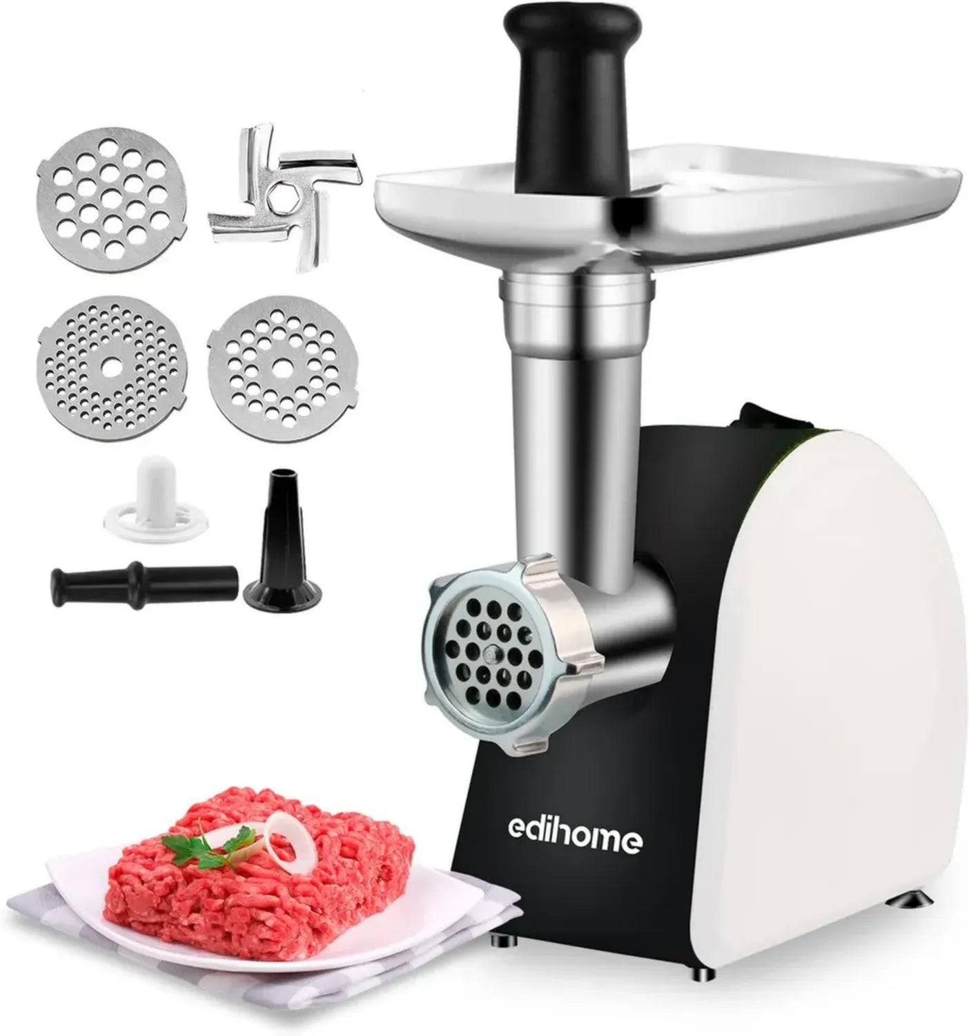 Hachoir à Viande Électrique 2200W, Multifonction avec Accessoires pour Saucisses