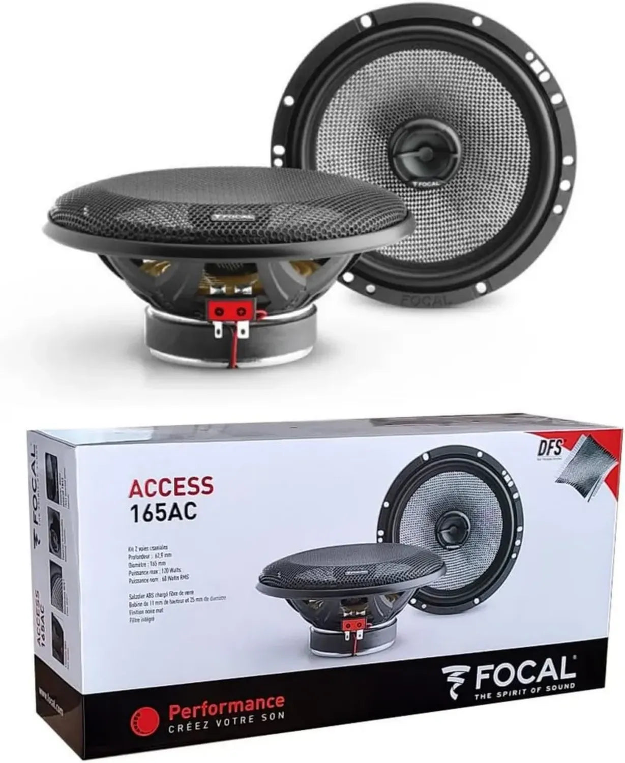 Paire d'Enceintes Coaxiales Focal Access 165AC - 16,5 cm, 120W Max
