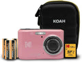 Appareil photo numérique Kodak PixPro FZ45 16 MP Full HD avec carte SD 128 Go, étui de transport et piles supplémentaires Rose pastel