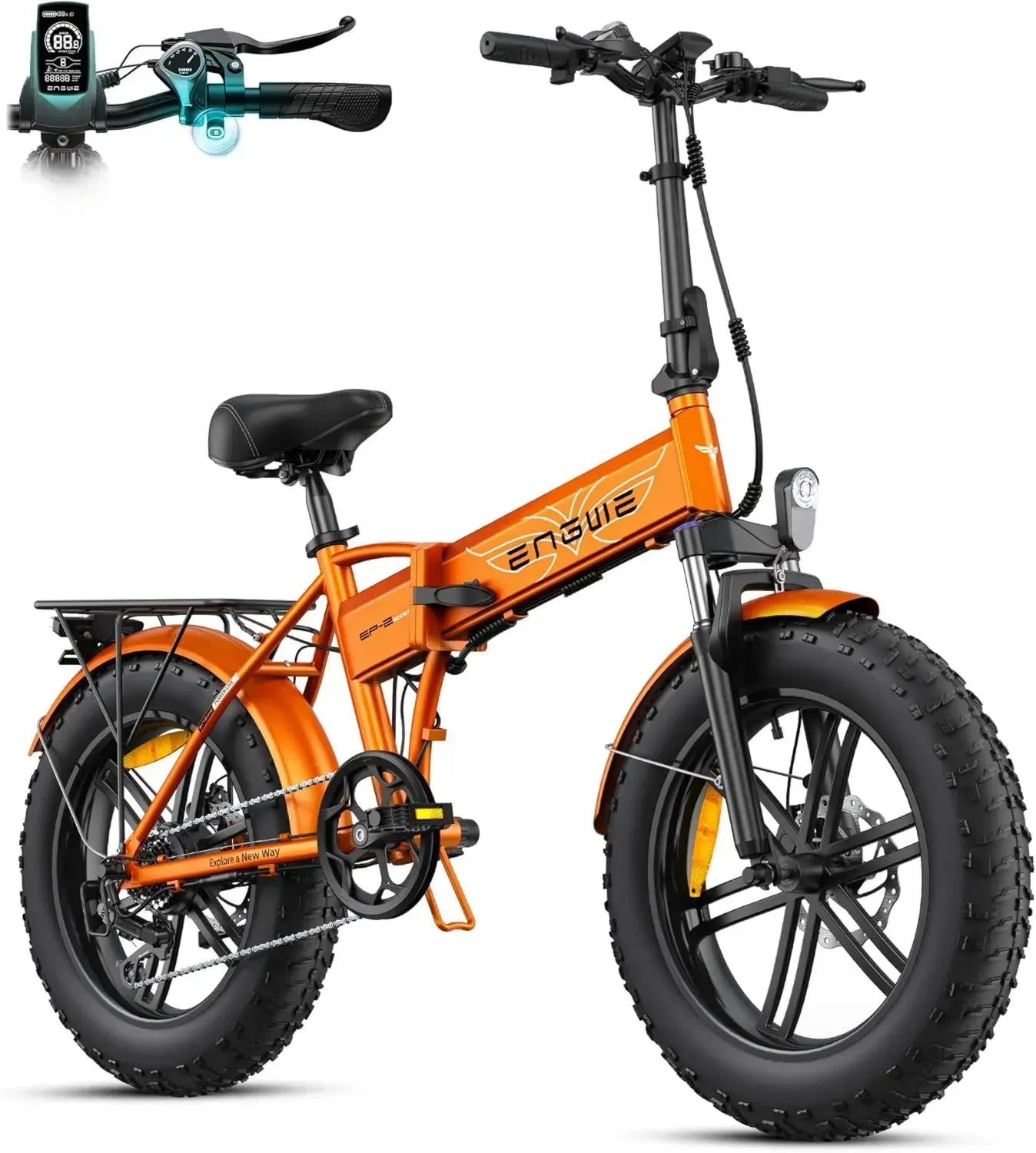 Vélo Électrique Pliable ENGWE EP-2 Boost, Batterie Amovible 48V 13Ah, Autonomie 50-120 km, Pneus Tout-Terrain 20'' x 4.0'' 7 Vitesses