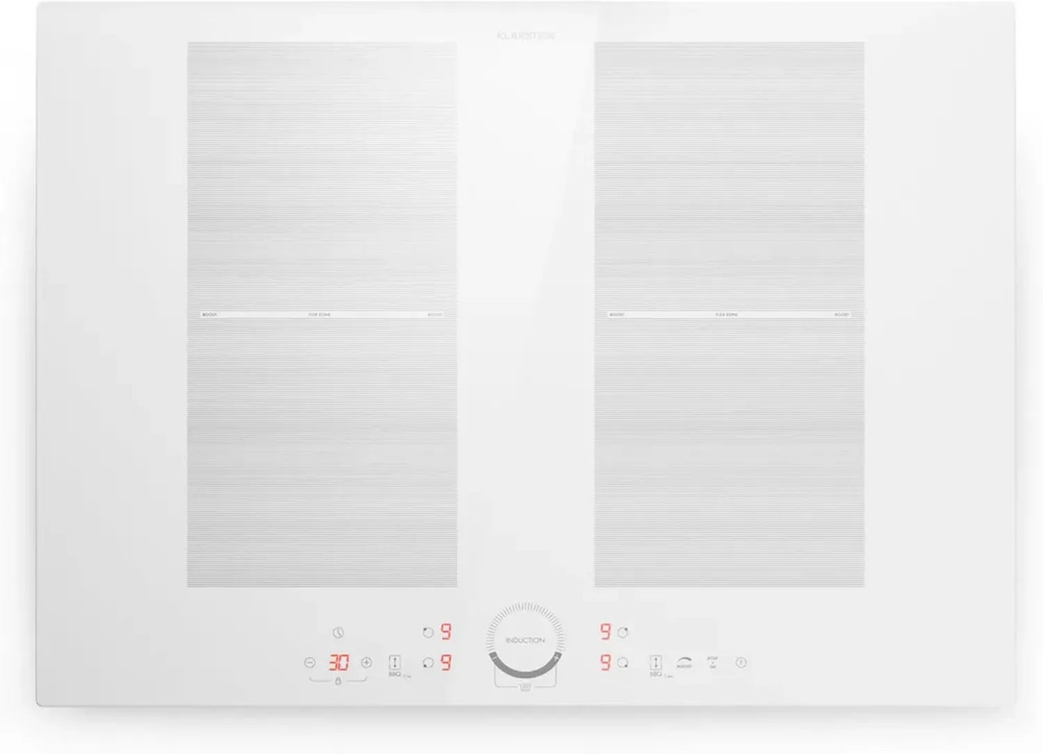 Table de Cuisson à Induction Klarstein, 4 Zones, 7000 W, Écran Tactile, Minuterie Intégrée, Sécurité Enfant