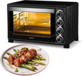 Four à convection électrique 32L avec rôtissoire, double porte en verre, 5 modes de cuisson, minuterie intégrée, 1600W - Noir