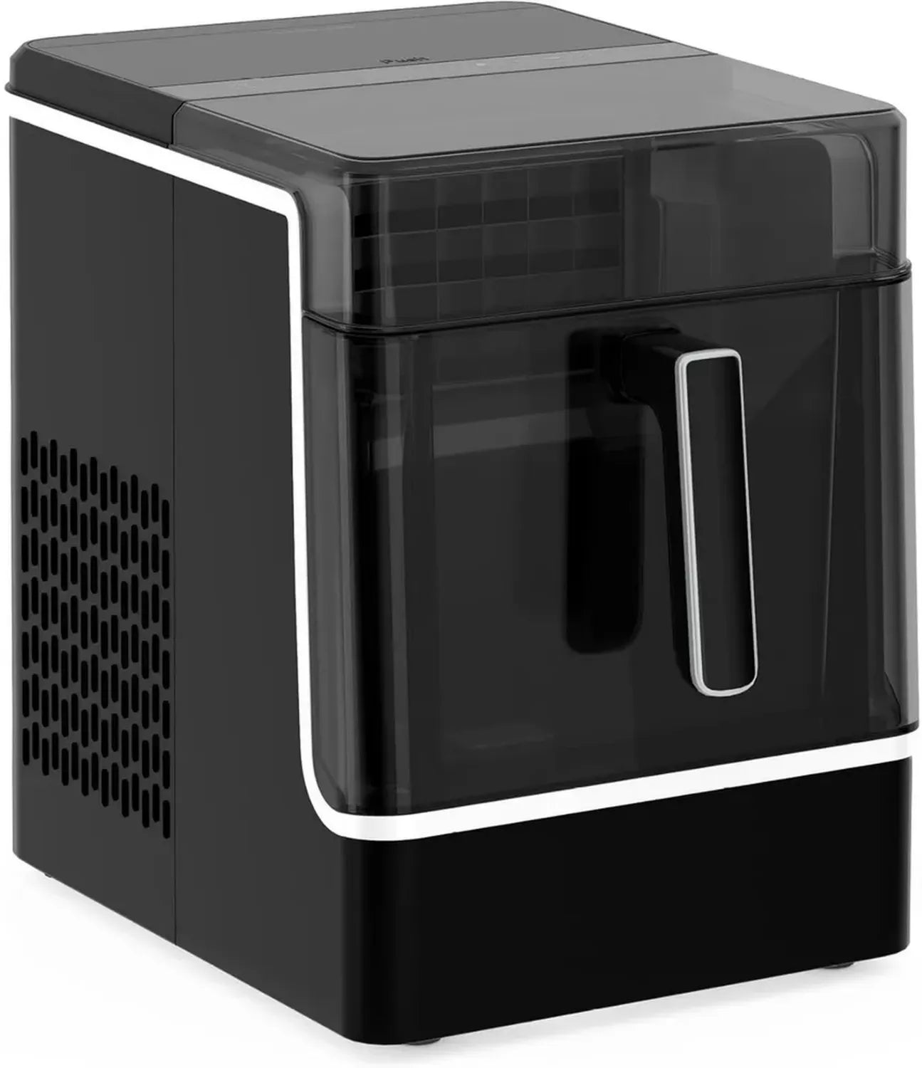 Klarstein Machine à Glaçons Inox - 23 kg/24h, 32 Cubes/Cycle, Auto-Nettoyage, Contrôle Digital, Alerte Eau, Design Élégant, Noir