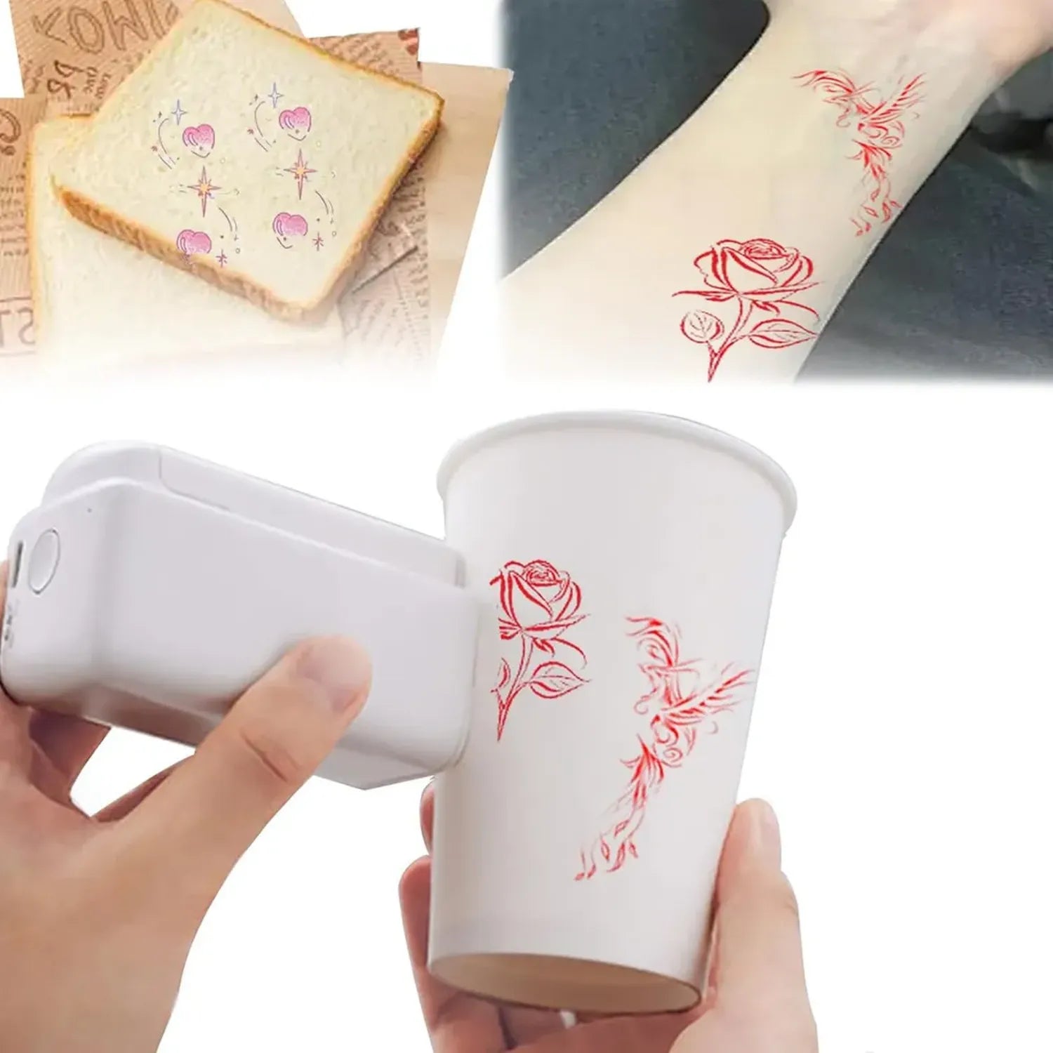 Imprimante portable compacte WiFi, contrôle via application pour étiquetage textile, impression sur tissu, bois, papier, pierre, avec port USB et fonctionnement autonome