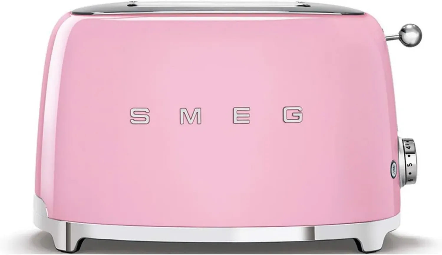 Grille-pain 2 Tranches Smeg, Fonction Bagel et Décongélation, 6 Niveaux, 950 W, Rose