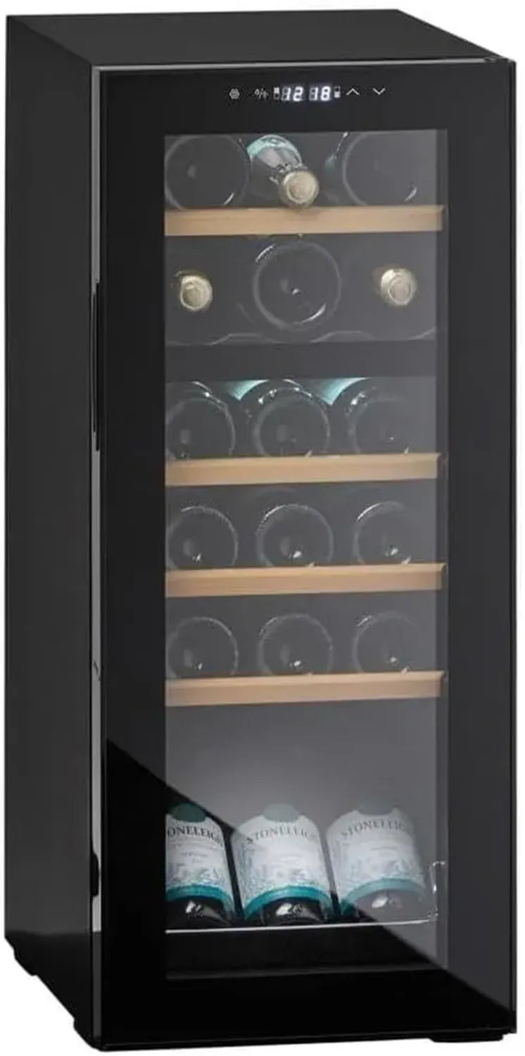 Cave à vin 18 bouteilles, double zone, éclairage LED, design moderne