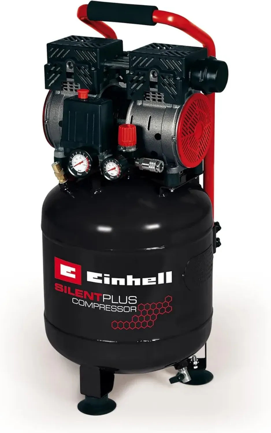 Compresseur d'air silencieux 24L 8bar 750W sans huile avec réducteur