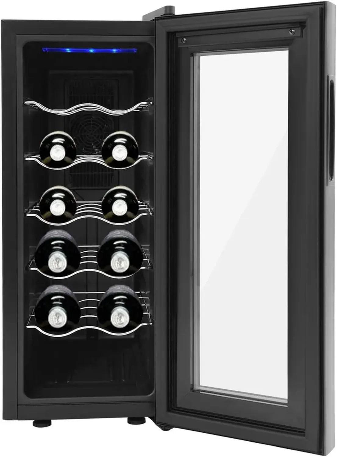 Cave à Vin Réfrigérée pour 12 Bouteilles avec Écran LED et Contrôle Tactile