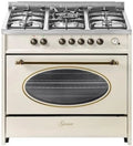 Cuisinière Réro 90 cm 121L - 8 Fonctions, 5 Brûleurs Haute Qualité, Gaz Naturel/Propane, Adaptateur WOK Inclus