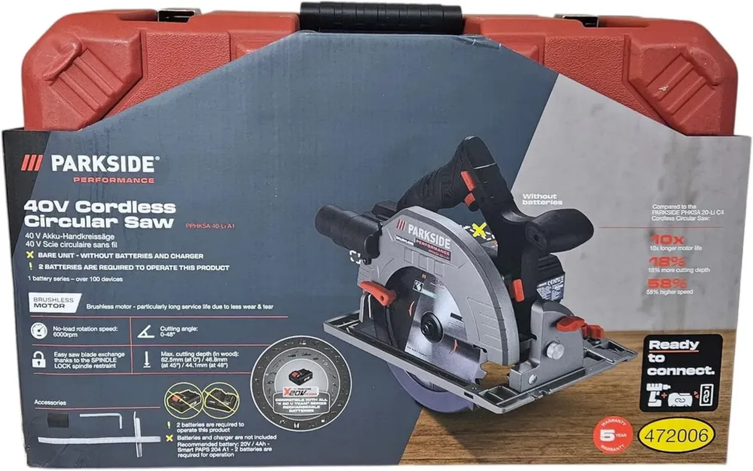 Scie Circulaire Sans Fil 40V Parkside Performance - Outillage Électrique, Sans Batterie Ni Chargeur